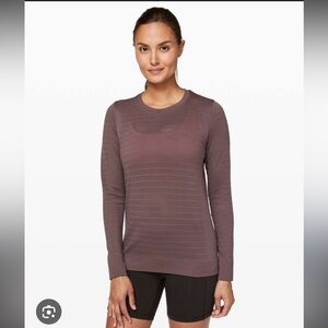 Lululemon Breeze By Long Sleeve Squad | Cherry Cola | Size 8